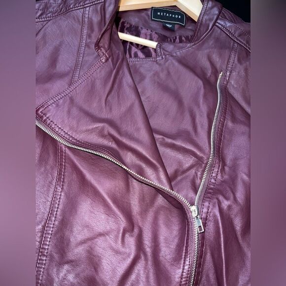 Metaphor Burgundy Moto Jacket Size 2XL - Picture 4 of 6